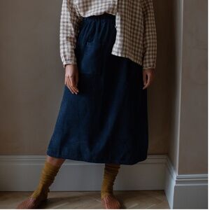 The Simple Folk Navy Corduroy Skirt- Small